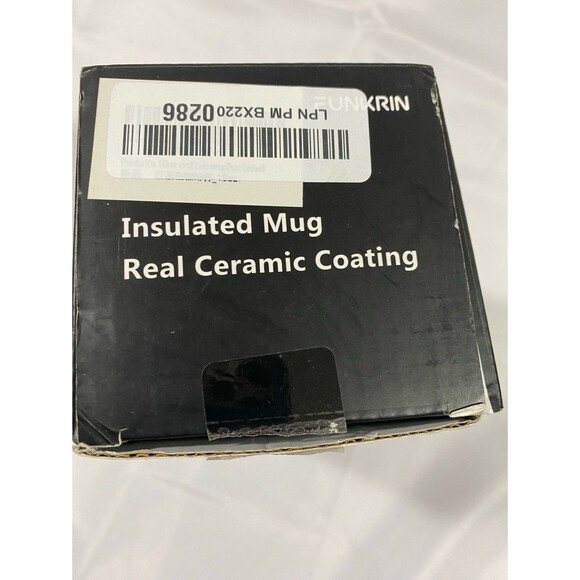 Funkrin insulated ceramic double wal coffee mug 16 OZ with flyp lid & handle NWT - Picture 7 of 12